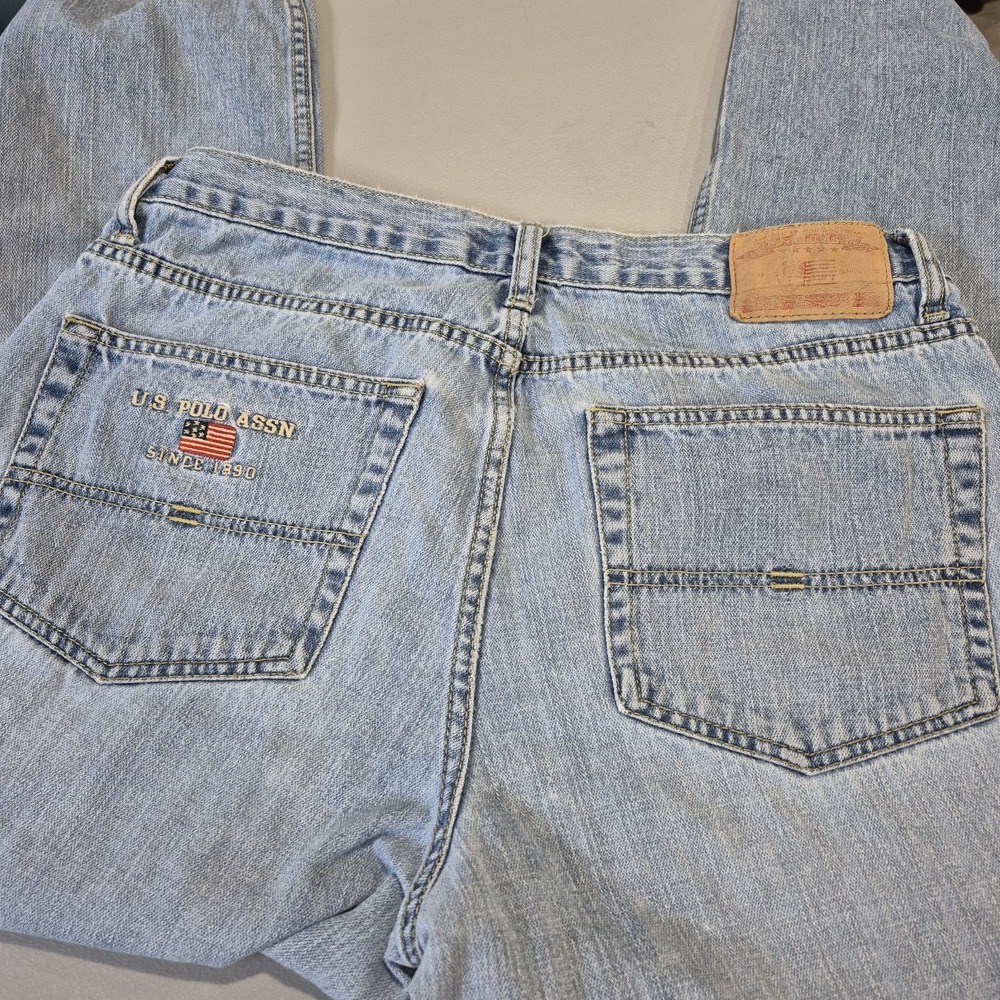 Y2K U.S. Polo Assn Jeans Mens 32x32 Baggy Relaxed Distressed Skater Denim
